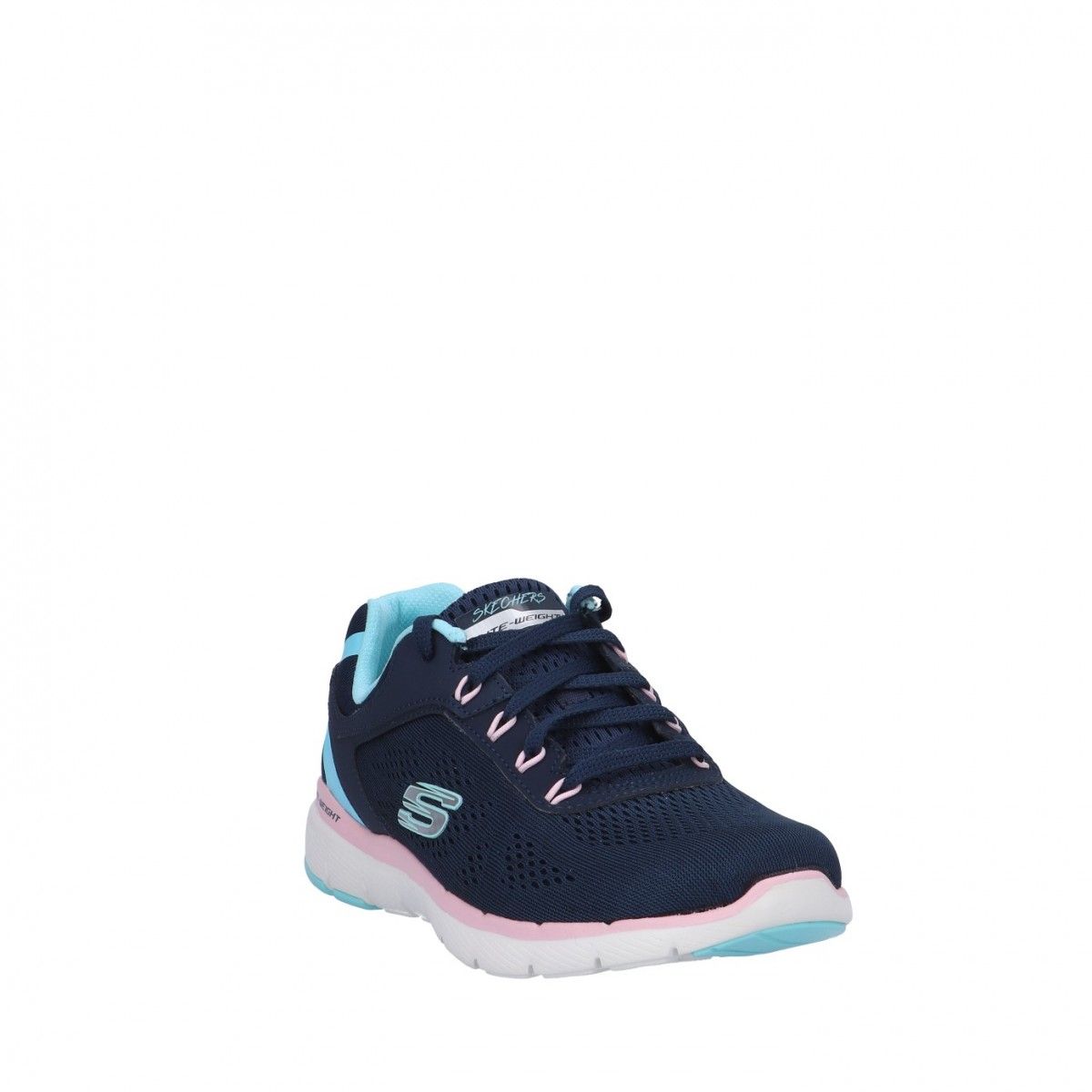 Skechers Sneaker Flex appeal 3.0 Blu/rosa Gomma 13474