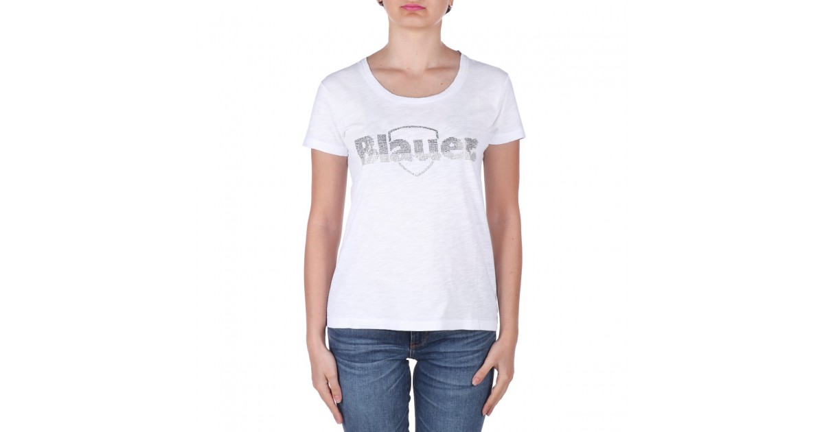 Blauer T-shirt Bianco 23SBLDH02405