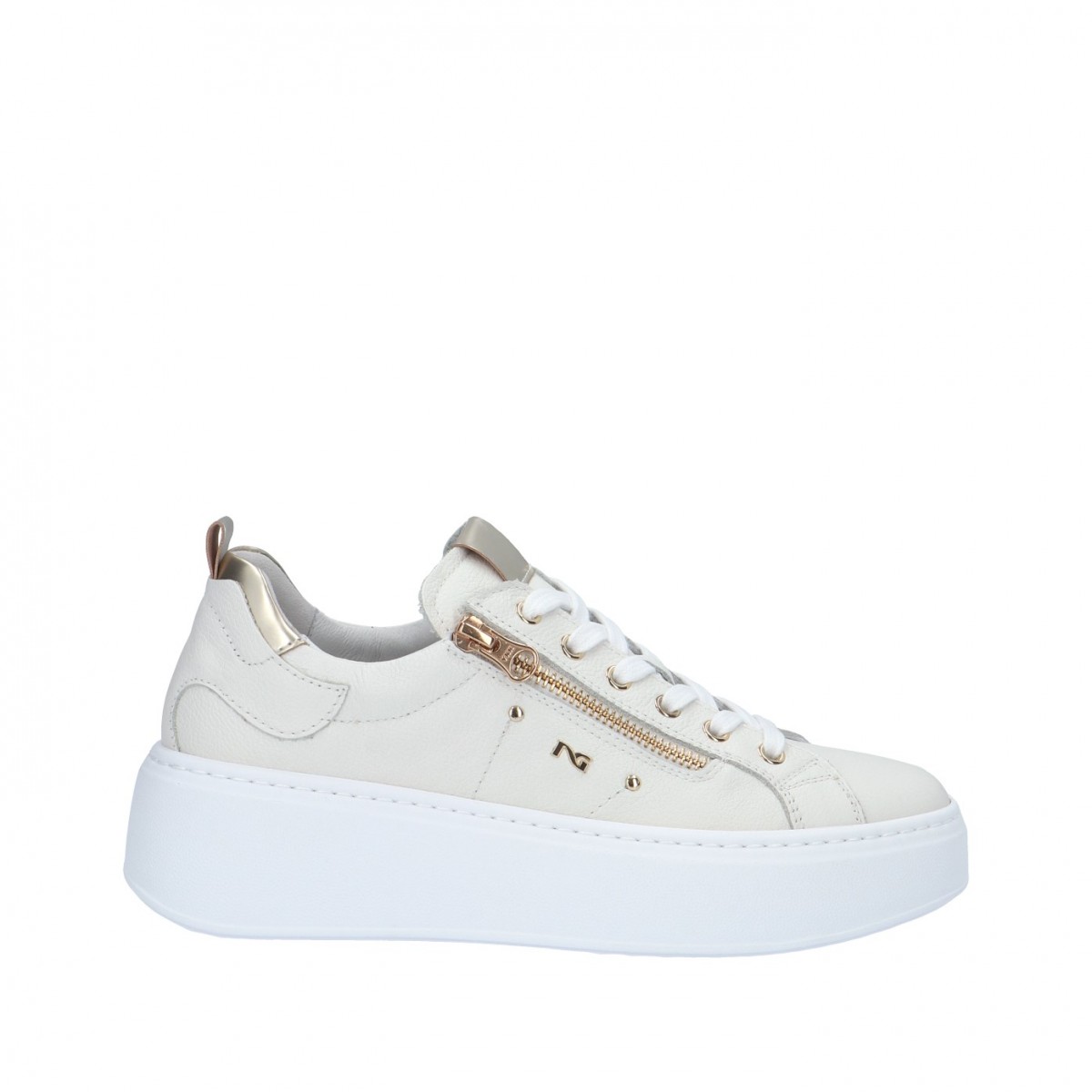 Nerogiardini Sneaker Bianco/platino Gomma E306541D