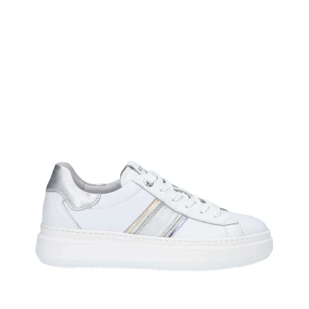 Nerogiardini Sneaker Bianco/argento Gomma E306554D