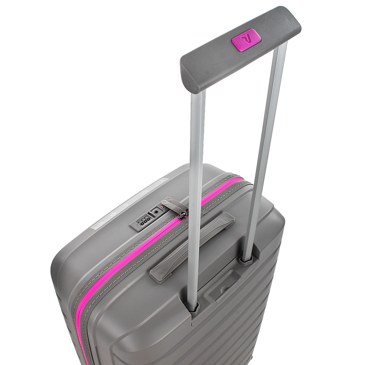 Roncato Spinner m 4 ruote Grigio/rosa Butterfly neon 417982