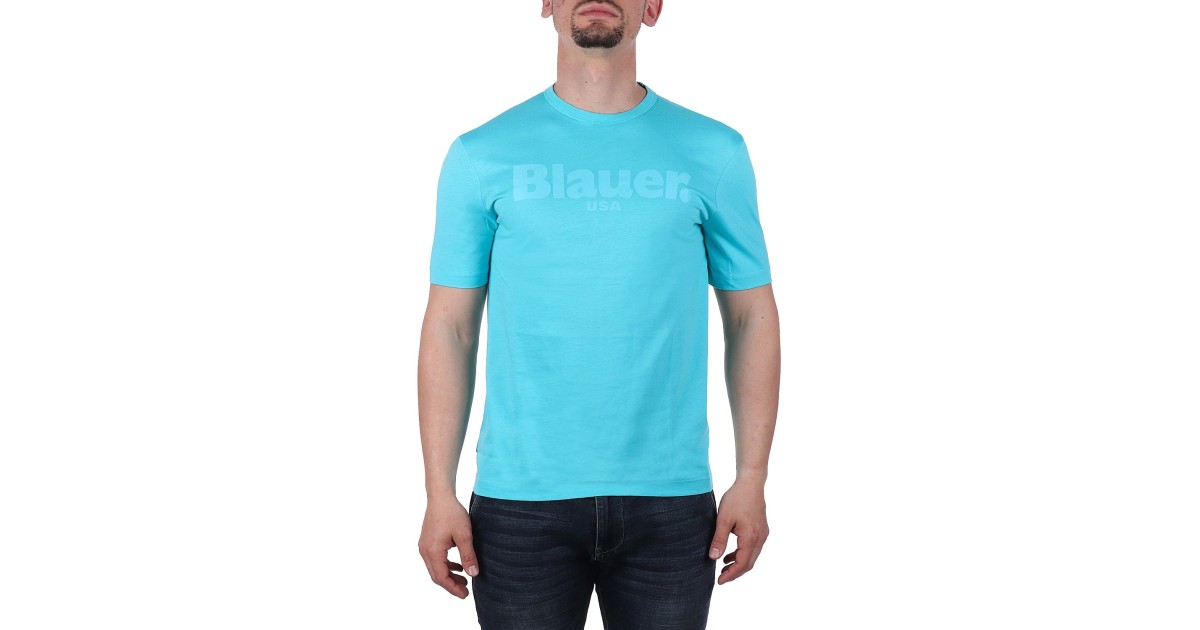 Blauer T-shirt Turchese 24SBLUH02142