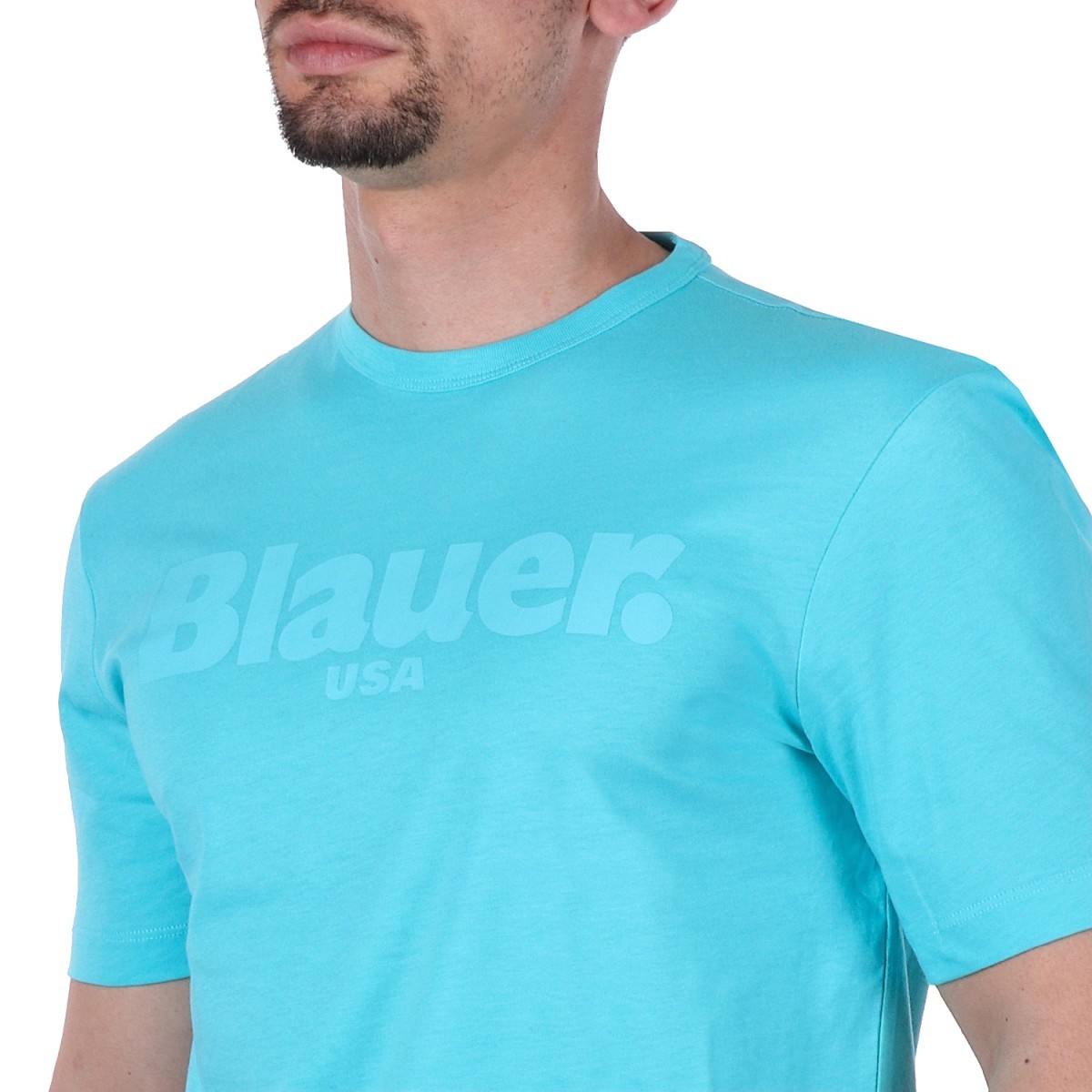 Blauer T-shirt Turchese 24SBLUH02142